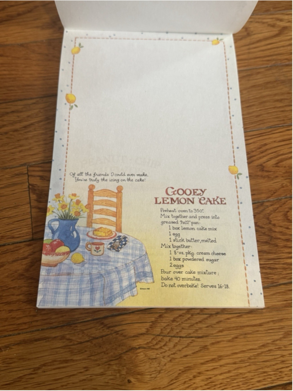 Vtg 1992 C.M. Paula Recipe For Friendship Stationary Writing Pad Notepad NOS NEW - Picture 8 of 10
